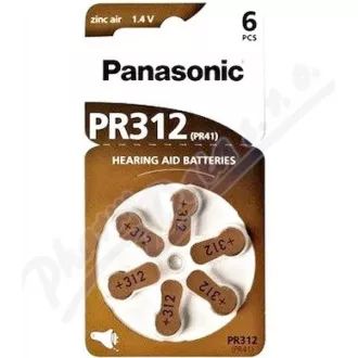 PANASONIC Zinkovzduchová batéria PR-312(41)/6LB AA 1, 2V (Blister 6ks) PANASONIC Zinkovzduchová batéria PR-312(41)/6LB AA 1, 2V (Blister 6ks)