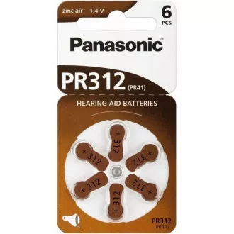 PANASONIC Zinkovzduchová batéria PR-312(41)/6LB AA 1, 2V (Blister 6ks) PANASONIC Zinkovzduchová batéria PR-312(41)/6LB AA 1, 2V (Blister 6ks)