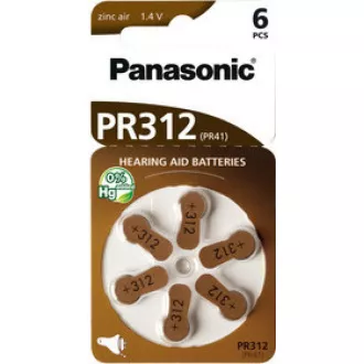 PANASONIC Zinkovzduchová batéria PR-312(41)/6LB AA 1, 2V (Blister 6ks) PANASONIC Zinkovzduchová batéria PR-312(41)/6LB AA 1, 2V (Blister 6ks)