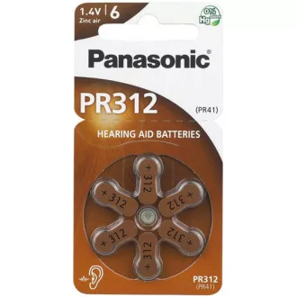 PANASONIC Zinkovzduchová batéria PR-312(41)/6LB AA 1, 2V (Blister 6ks) PANASONIC Zinkovzduchová batéria PR-312(41)/6LB AA 1, 2V (Blister 6ks)