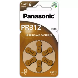 PANASONIC Zinkovzduchová batéria PR-312(41)/6LB AA 1, 2V (Blister 6ks) PANASONIC Zinkovzduchová batéria PR-312(41)/6LB AA 1, 2V (Blister 6ks)