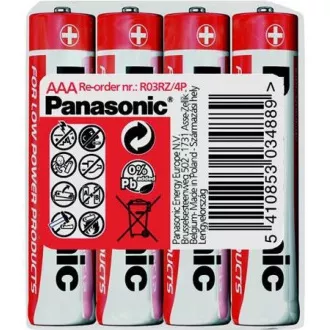 PANASONIC Zinkouhlíkové batérie Red Zinc R03RZ/4P AAA 1, 5V (shrink 4ks)