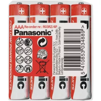 PANASONIC Zinkouhlíkové batérie Red Zinc R03RZ/4P AAA 1, 5V (shrink 4ks)