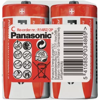 PANASONIC Zinkouhlíkové batérie Red Zinc R14RZ/2P C 1, 5V (shrink 2ks)