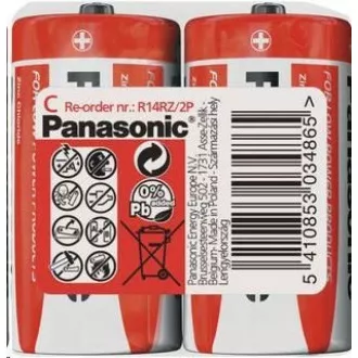 PANASONIC Zinkouhlíkové batérie Red Zinc R14RZ/2P C 1, 5V (shrink 2ks)