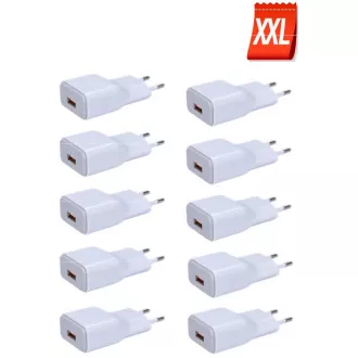 Solight USB nabíjací adaptér, fast charge: 1x USB Qualcomm, 5V2A/9V1.5A/12V1A, AC 230V, bielošedý