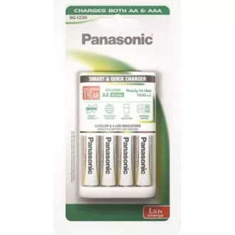 PANASONIC Smart&Quick nabíjačka BQ CC55 K-KJ55MGD40E vhodné pre AA/AAA (vr. 4x nabíjací AA) 1, 5 - 3h (Blister 1ks)