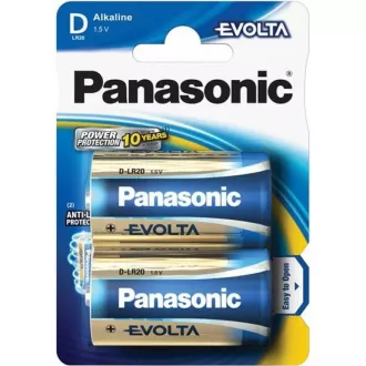 PANASONIC Alkalické batérie EVOLTA Platinum LR20EGE/2BP D 1, 5V (Blister 2ks)