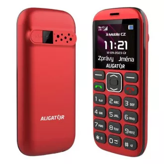 Aligator A720 4G Senior, červeno-čierna + nabíjací stojan