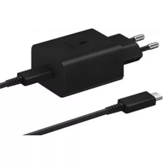 Samsung cestovná nabíjačka EP-T4510XBE, Fast Charging 45W, USB-C + dátový kábel USB-C, čierna