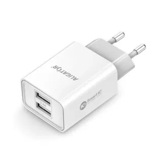 Aligator sieťová nabíjačka, 2x USB, smart IC, 2, 4 A, biela