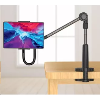 FIXED univerzálny držiak RELAX na tablet/telefón na upevnenie na stôl s otočným a nastaviteľným ramenom, čierna