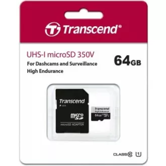 TRANSCEND MicroSDXC karta 64GB 350V, High Endurance TRANSCEND MicroSDXC karta 64GB 350V, High Endurance