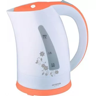 Orava VK-3417 P rýchlovarná kanvica, 2000 W, 1.7 l, automatické vypnutie, biela / oranžová