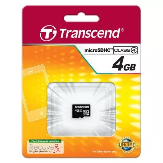TRANSCEND MicroSDHC karta 4GB Class 4, bez adaptéra