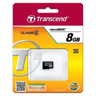 TRANSCEND MicroSDHC karta 8GB Class 4, bez adaptéra