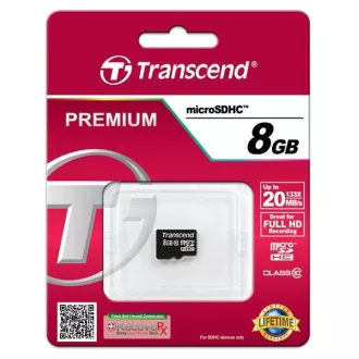 TRANSCEND MicroSDHC karta 8GB Class 10 8GB, bez adaptéra