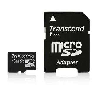 TRANSCEND MicroSDHC karta 16GB Class 10 + adaptér TRANSCEND MicroSDHC karta 16GB Class 10 + adaptér