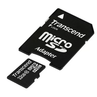 TRANSCEND MicroSDHC karta 32GB Class 10 + adaptér TRANSCEND MicroSDHC karta 32GB Class 10 + adaptér
