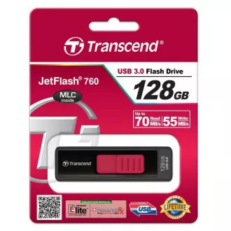 TRANSCEND Flash Disk 128GB JetFlash®760, USB 3.0 (R:85/W:34 MB/s) čierna/červená TRANSCEND Flash Disk 128GB JetFlash®760, USB 3.0 (R:85/W:34 MB/s) čierna/červená