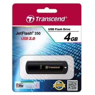 TRANSCEND Flash Disk 4GB JetFlash®350, USB 2.0 (R:13/W:4 MB/s) čierna