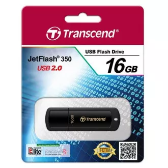 TRANSCEND Flash Disk 16GB JetFlash®350, USB 2.0 (R:13/W:4 MB/s) čierna