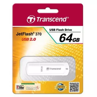 TRANSCEND Flash Disk 64GB JetFlash®370, USB 2.0 (R:16/W:6 MB/s) biela