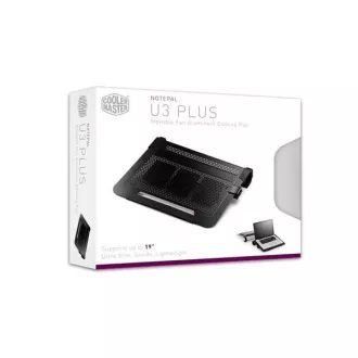 Cooler Master chladiaci podstavec NotePal U3 PLUS ALU pre NTB 15-19" black, 3x8cm fan