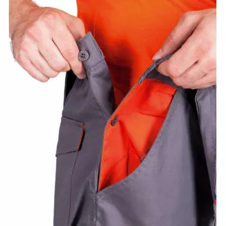 DESMAN nohavice lacl šedá/oranžová 56