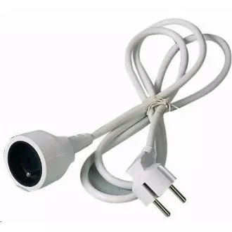 PREMIUMCORD Predlžovací prívod 230V 2m, 1 zásuvka (M/F) biela PREMIUMCORD Predlžovací prívod 230V 2m, 1 zásuvka (M/F) biela