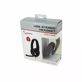GEMBIRD slúchadlá s mikrofónom MHS-U-001 Gaming, čierna, USB