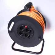PREMIUMCORD Predlžovací prívod 230V bubon 25m, 4 zásuvky, čierna