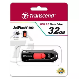 TRANSCEND Flash Disk 32GB JetFlash®590K, USB 2.0 (R:16/W:6 MB/s) čierna