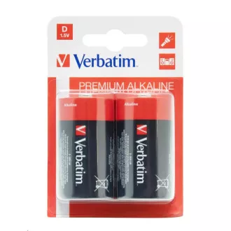 VERBATIM Alkalické batérie D, 2 PACK/LR20