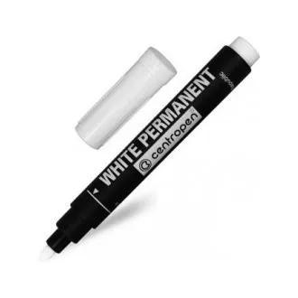 Značkovač Centropen 8586 permanent biely valcový hrot 2,5mm Značkovač Centropen 8586 permanent biely valcový hrot 2,5mm
