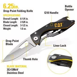 Caterpillar Darčeková multifunkčná sada, 2 nože a kľúčenka CT240125