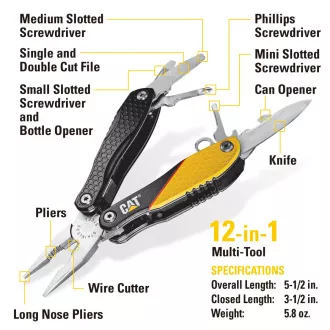 Caterpillar Darčeková multifunkčná sada, nôž, kliešte a kľúčenka CT240192