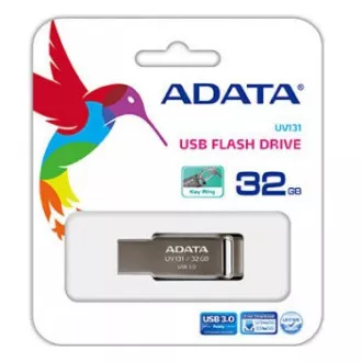 ADATA Flash Disk 32GB UV131, USB 3.1 Dash Drive, Chromium, kov, sivá ADATA Flash Disk 32GB UV131, USB 3.1 Dash Drive, Chromium, kov, sivá