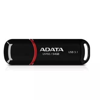 ADATA Flash Disk 64GB UV150, USB 3.1 Dash Drive (R: 90/W: 20 MB/s) čierna