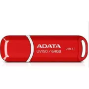 ADATA Flash 64GB UV150, USB 3.1 Dash Drive (R:90/W:20 MB/s) červená