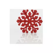 Eurolamp Vianočné ozdoby Plastové červené snehové vločky, 11 cm, SET 5 ks