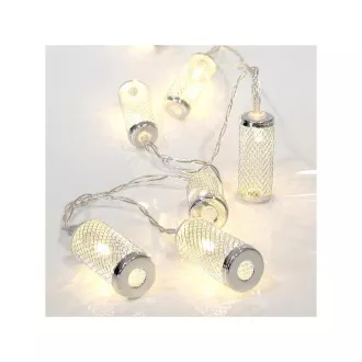 Eurolamp LED svetelná reťaz s kovovým valcom, farba teplá biela, 10 ks LED, 1 ks