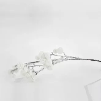 Eurolamp Vianočná dekorácia zasnežená vianočná vetvička, 88 cm, 1 ks