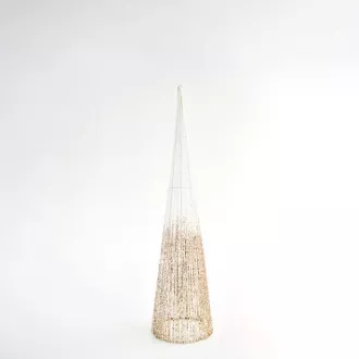 Eurolamp Stromový kornút ozdoba, biele trblietky, 20 x 80 cm, 1 ks Eurolamp Stromový kornút ozdoba, biele trblietky, 20 x 80 cm, 1 ks