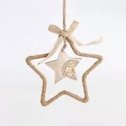 Eurolamp Vianočná dekorácia závesná hviezda 27 x 15 x 0,5 cm, 1 ks