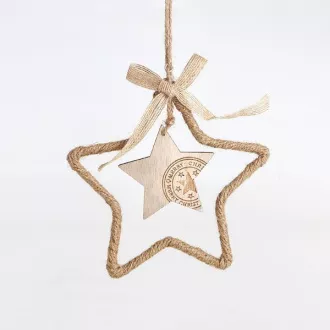 Eurolamp Vianočná dekorácia závesná hviezda 27 x 15 x 0,5 cm, 1 ks