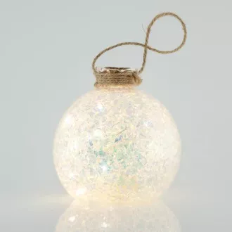 Eurolamp Vianočná dekorácia sklenená osvetľujúca guľa, 10 cm, set 2 ks Eurolamp Vianočná dekorácia sklenená osvetľujúca guľa, 10 cm, set 2 ks
