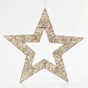 Eurolamp Hviezda, zlatá s glitrami, 60 cm