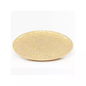 Eurolamp Vianočné dekorácie zlatý tanier, okrúhly, priemer 30 cm, 1 ks