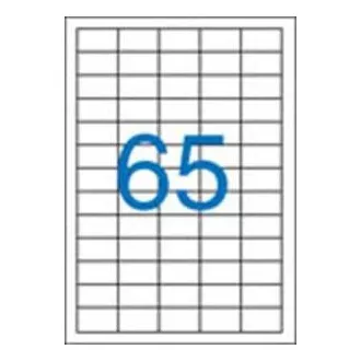 Etikety 38x21, 2mm 5radové 65 etikiet na archu 100listov Victoria
